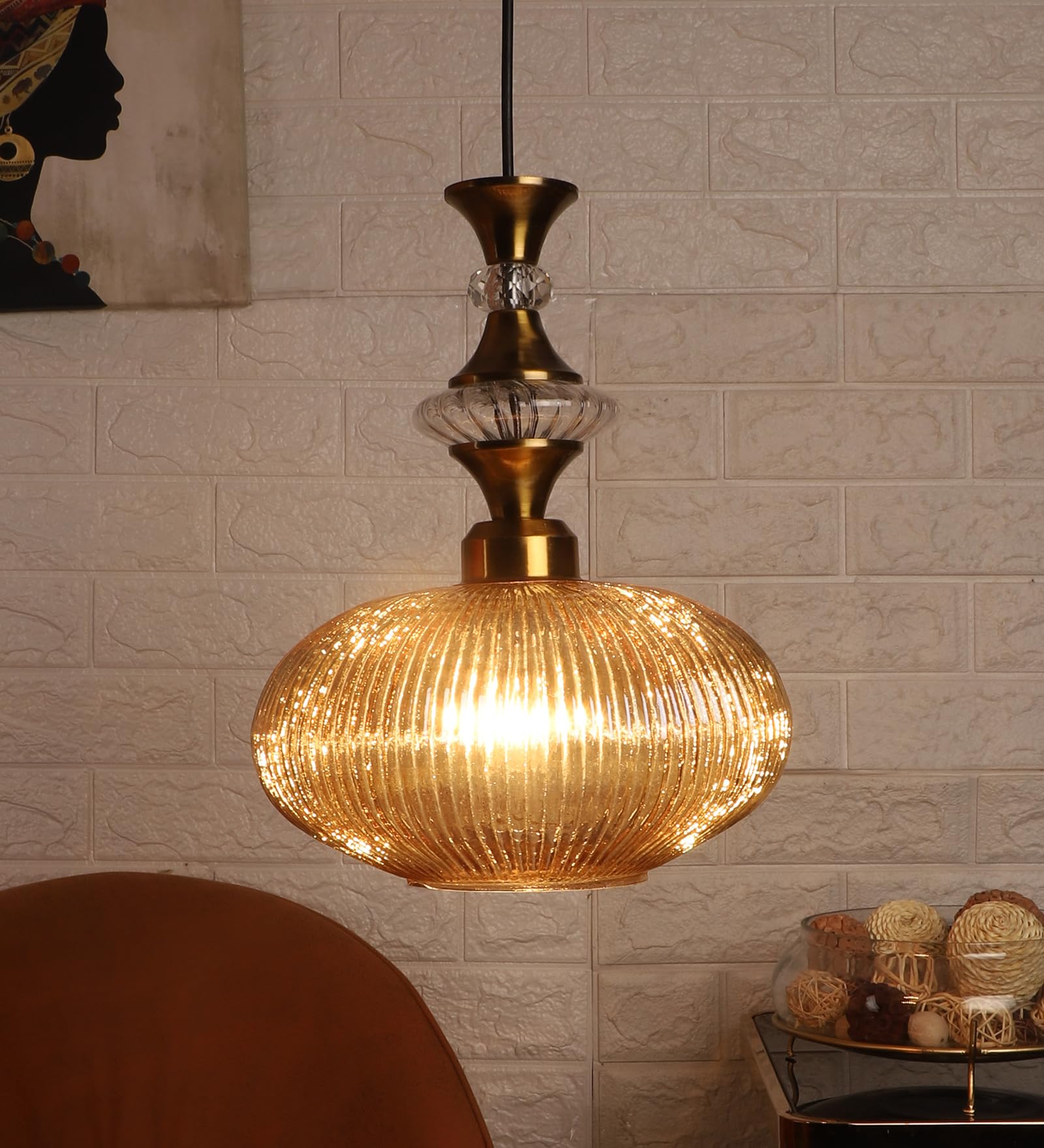ELIANTE Povque Gold Iron Hanging Light Vintage Decorate Hanging Lamp for Farmhouse Living Room Bedroom Corridor - Not Included Bulbs | by Jainsons Lights (B0CCVW3G93) Amazon Price History, Amazon Price Tracker