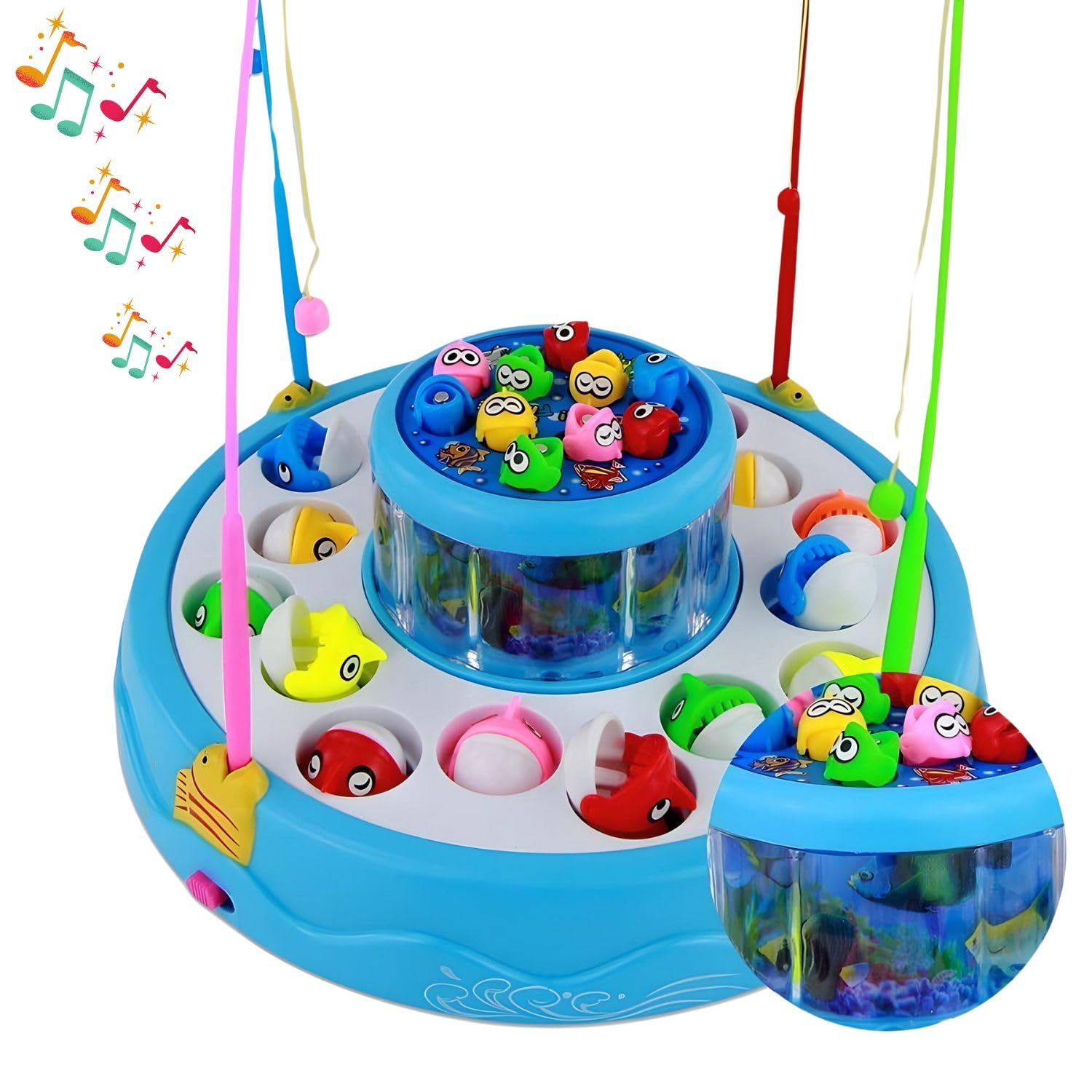 MM TOYS Fishing Game Toy Set for Kids - Multilayer Rotating Pond with 26 Fishes, 4 Fishing Poles, Dynamic Light and Music – Safe and Durable Gift for Boys and Girls – Color Available On Stock (B0D9HWYC6J) Amazon Price History, Amazon Price Tracker