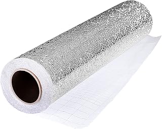 Liudan Splatter Shield Kitchen Backsplash Wallpaper Stickers, Oil Proof Waterproof Sticker Aluminum Foil Kitchen Stove Cabinet Drawer Orange Peel Grain Stove Windscreen (Size : 3m)