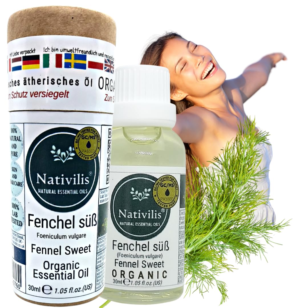 Nativilis Bio Ätherische Öle Set – Teebaum, Eukalyptus, Zedernholz, Fenchel & Rosmarin – 5 x 30 ml – Für Aromatherapie, Haut- & Haarpflege