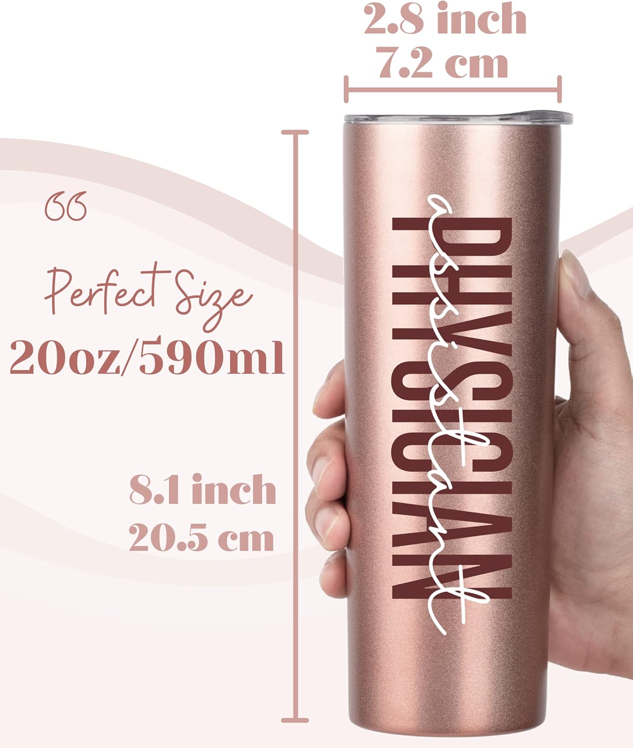 Onebttl Physician Assistant Gifts for Women, Gifts for Women on National Physician Assistant Day, Birthday and Christmas, 20oz Insulated Stainless Steel Travel Tumbler - PHYSICIAN ASSISTANT - Image 2