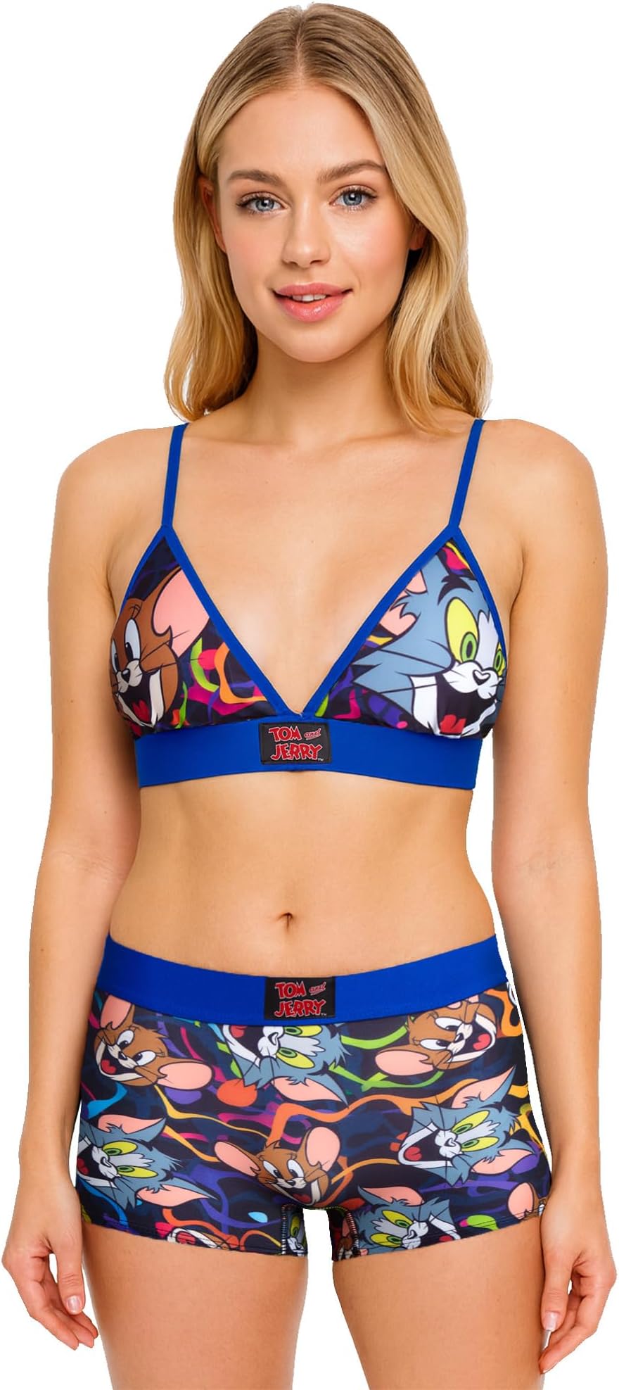 COCO BRANDS SpongeBob & Patrick Womens Underwear Set - 2 Piece Tom and Jerry, Betty Boop Boy Shorts & Sports Bras for Women