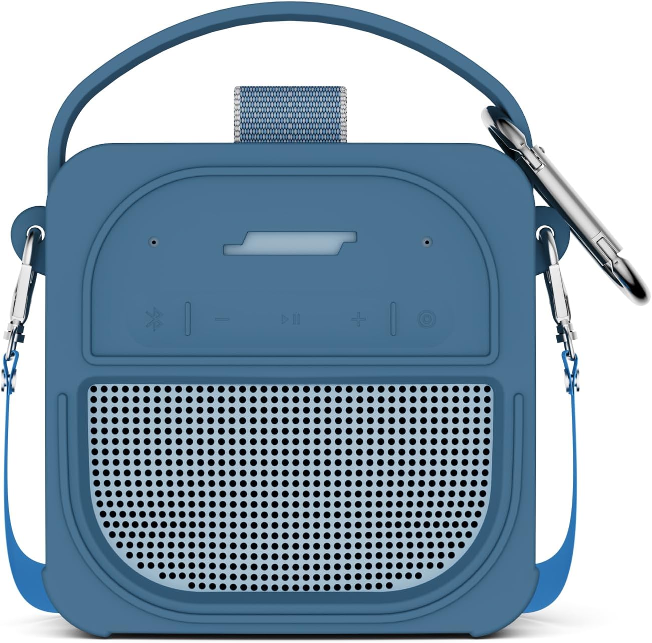 for Bose SoundLink Micro Speaker (2nd Gen) Case with Lanyard&Carabiner,Anti-Scratch Portable Silicone Protective Cover Compatible with Bose SoundLink Micro Portable Bluetooth Speaker (2nd Gen) (Blue)