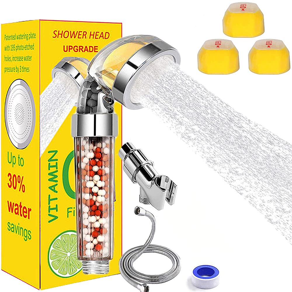 Buy Shower Head Hand Shower with C, Limescale Filter Shower Head with