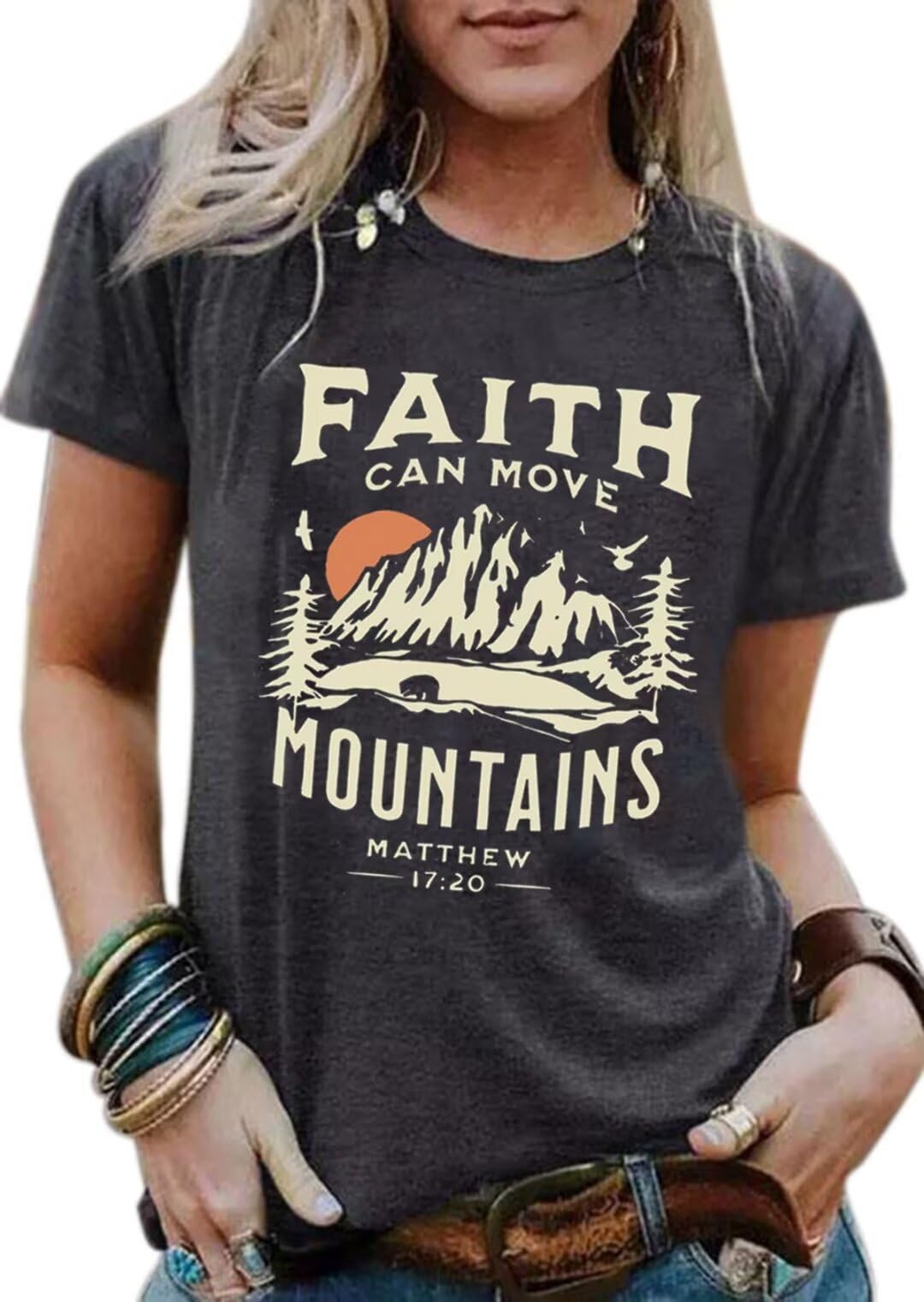 I'd Hike That Hiking Shirt Women Happy Camper Sunrise Mountain Graphic Tee Tops Short Sleeve Camp Lover Vacation Tshirt