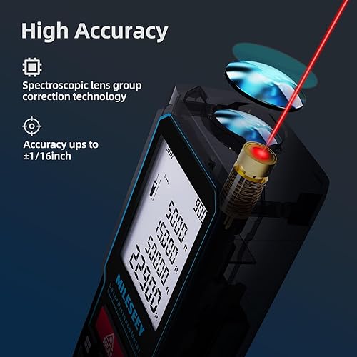 Miniatura 4 de MILESEEY Herramienta de medición láser, medición láser de 229 pies con nivel de ángulo digital, cinta métrica láser con aplicación de teléfono,