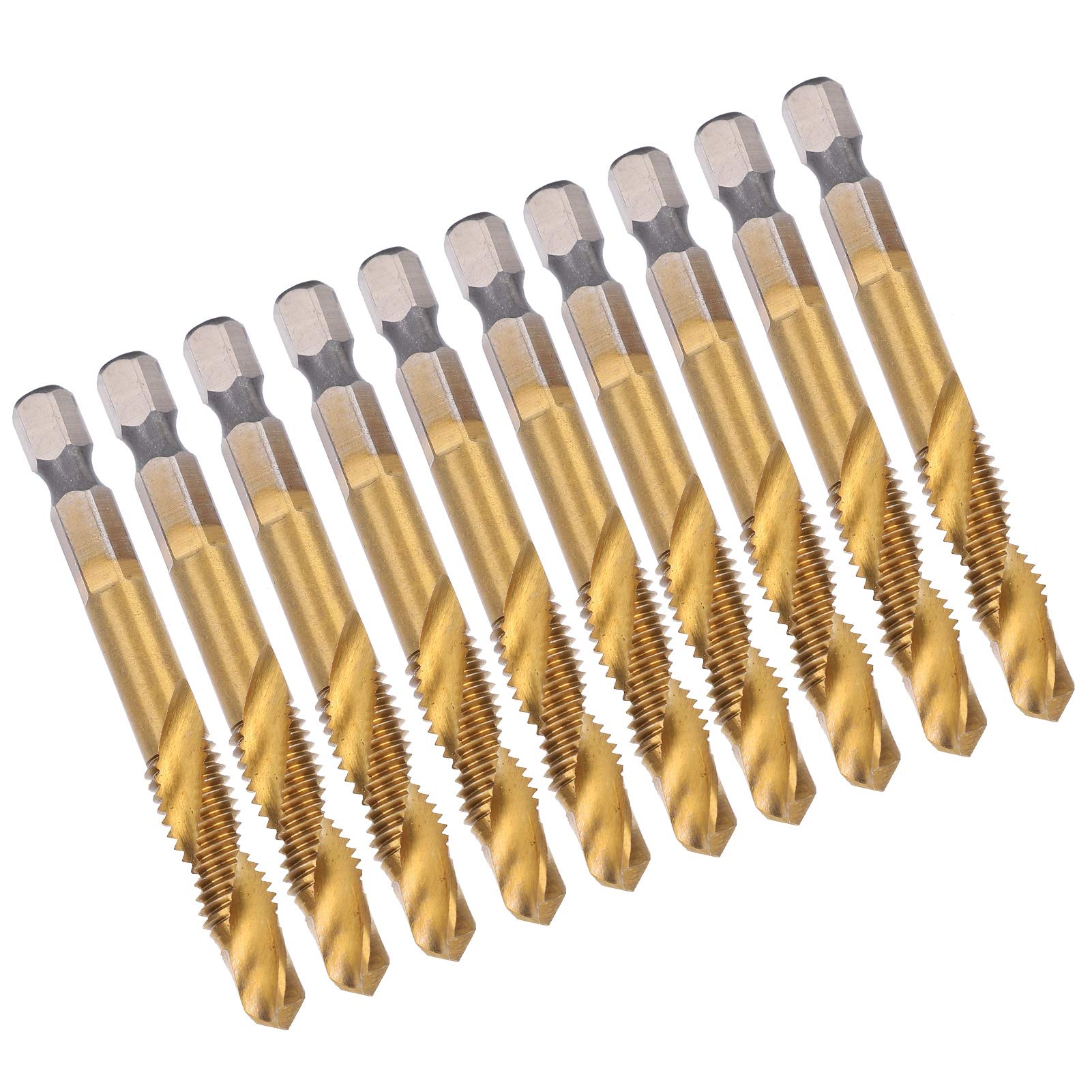 Kit de tarauds à vis M8 en acier rapide, 10 pièces avec revêtement en titane pour un perçage Durable dans les alliages d'acier, de cuivre et d'aluminium