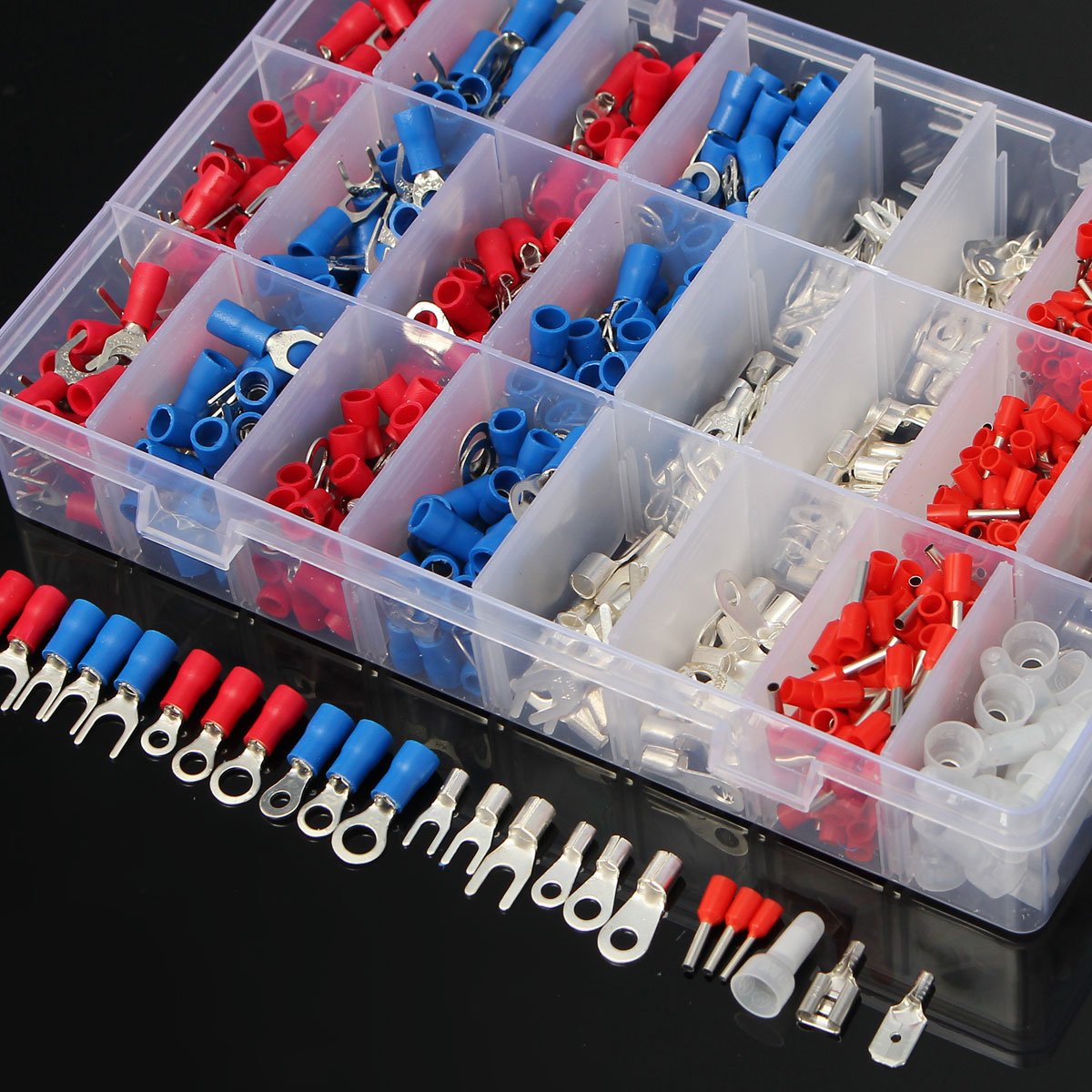 Set Assortito Di Picchetti Per Terminali A Crimpare Isolati Con Connettore A Filo Elettrico 1000Pcs