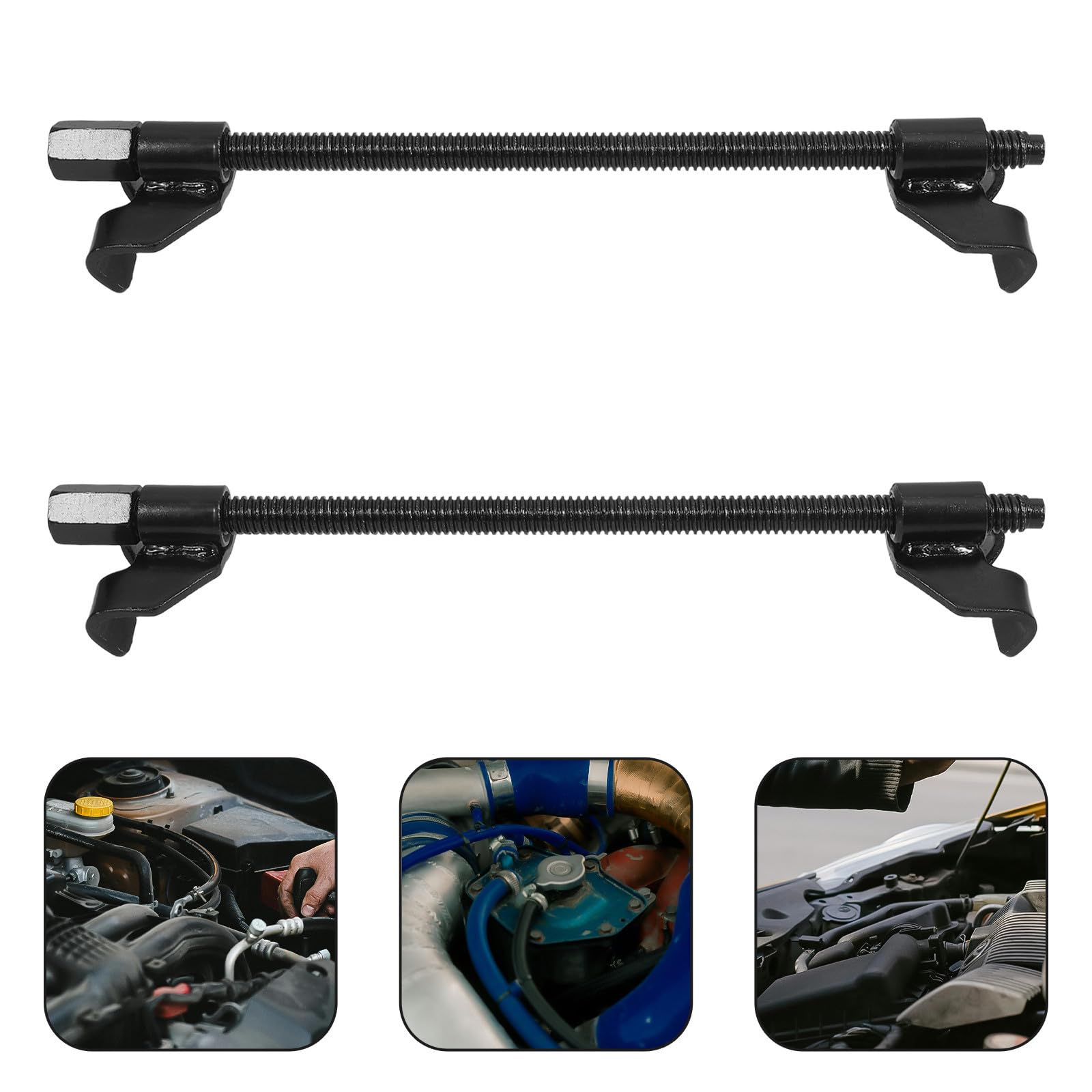 jojofuny Kit Compresseur de Ressort Hélicoïdal en Acier Noir Robuste Suspendre Automobile, Outil de Compression sans Outils Auxiliaires, pour Atelier Mécanique