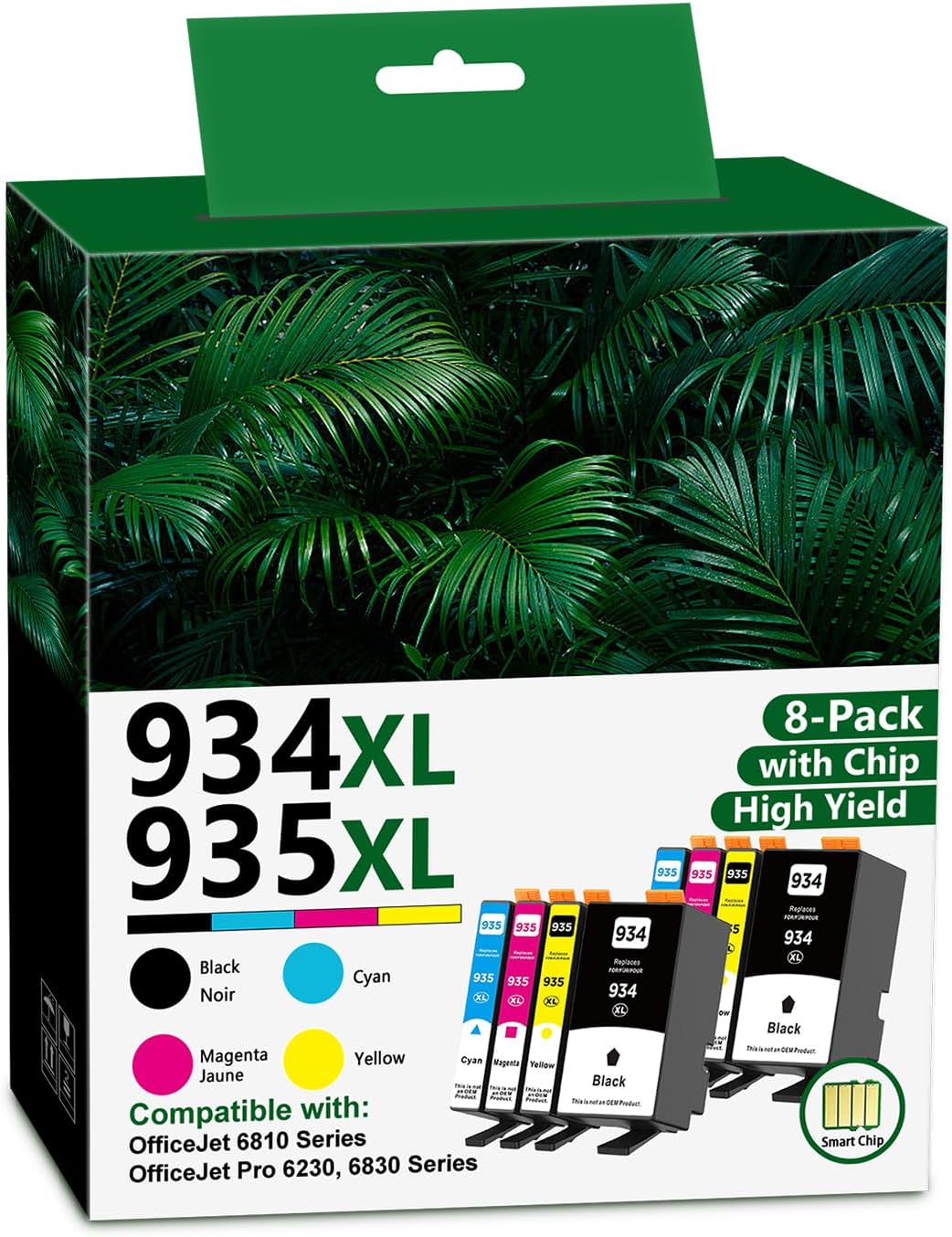 934XL 935XL Ink Cartridges 8 Pack (2BK/2C/2M/2Y) High-Yield Replacement for HP 934 935 934XL/935XL Combo Pack to use with Officejet Pro 6230 6830 6835 Officejet 6800 6812 6815 6820 Printers