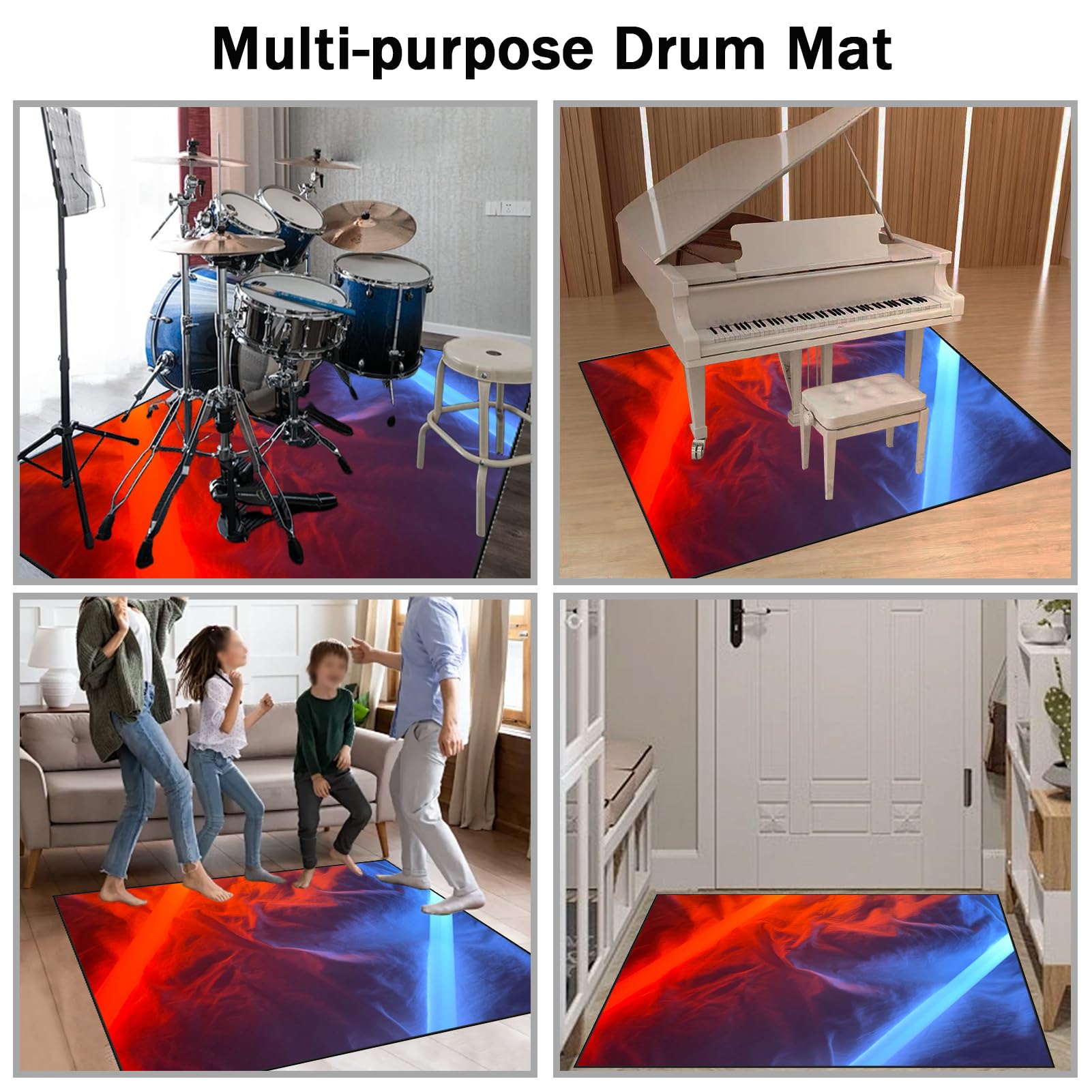 130 x 100 cm Bateria Elektroniczna Dywan Bęben Dźwiękoszczelny Antypoślizgowy Dywan Akustyczny Bateria Do Elektronicznych Baterii Bębnowych Pump Kit i innych instrumentów muzycznych