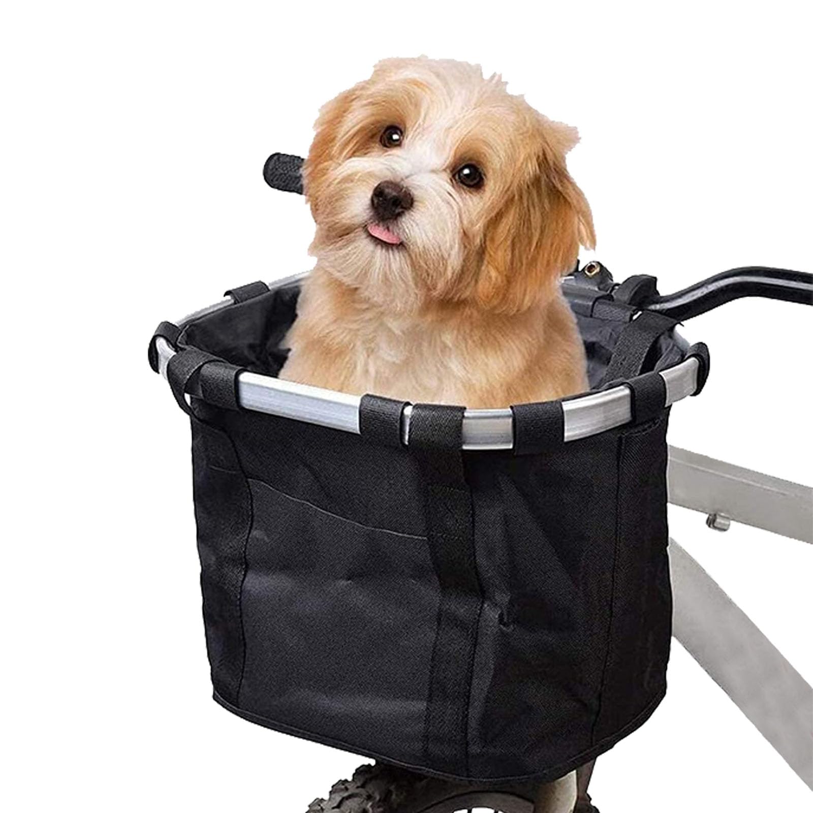 Quixotical Collapsible Bike Basket, Multi-Purpose Detachable Front Bike Basket, Bicycle Basket for Adults, Pets & Shopping, Dog Bike Basket for Commuting, Camping and Outdoor Use