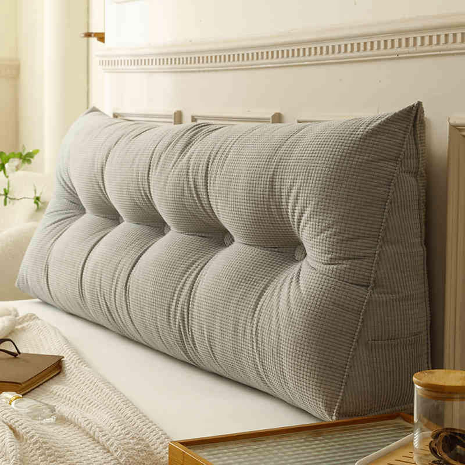 Almohada de cuña para cabecero de cama, cojín de apoyo lumbar, suave, lavable, para cama, sofá, reposapiés, lectura, posicionamiento, funda extraíble, multicolor