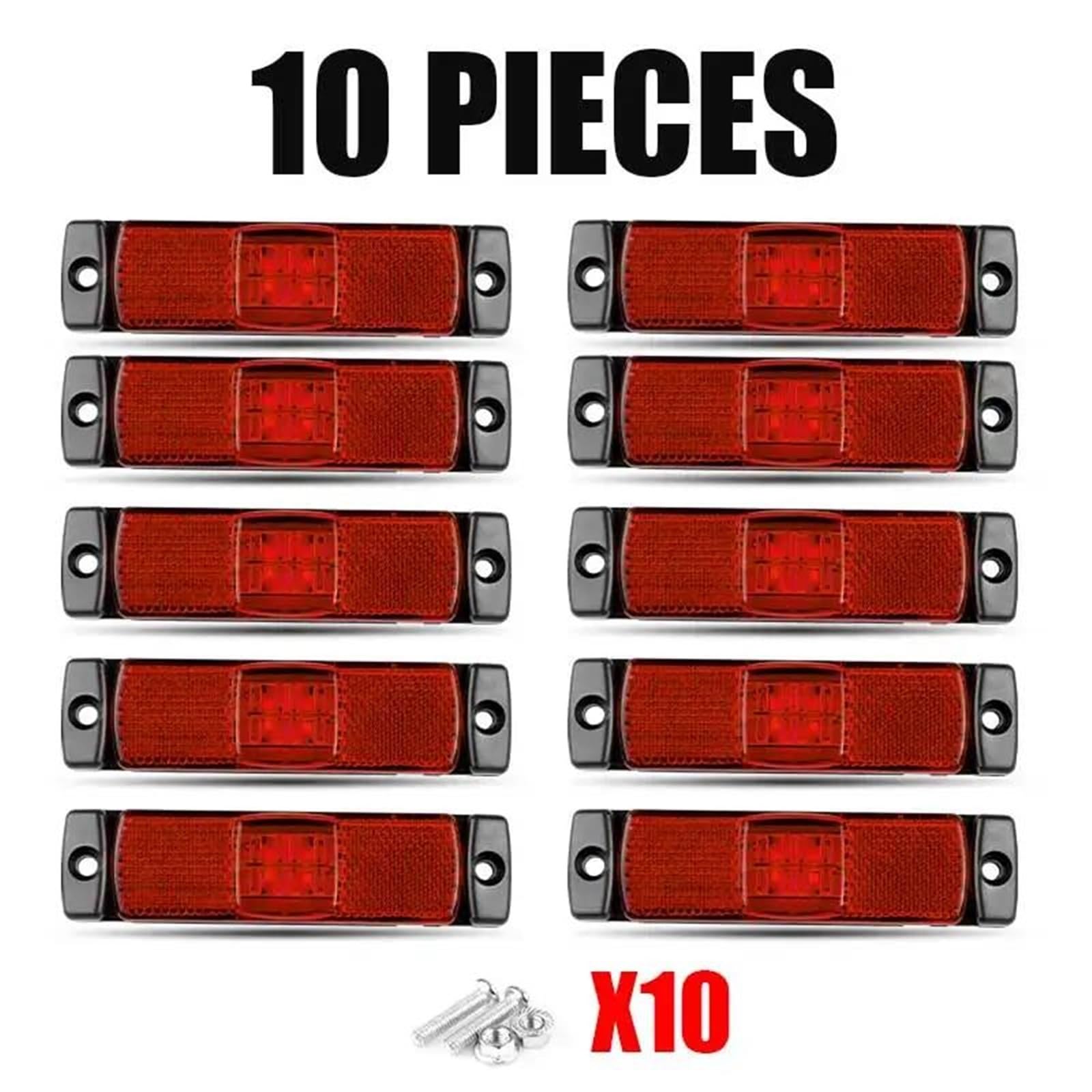 Freccia Auto LED Luci Posizione Laterali Indicatore Ingombro Luce Segnalazione Per Camion Rimorchio Furgone Pick-up Barca Indicatore Laterale(10pcs Red)