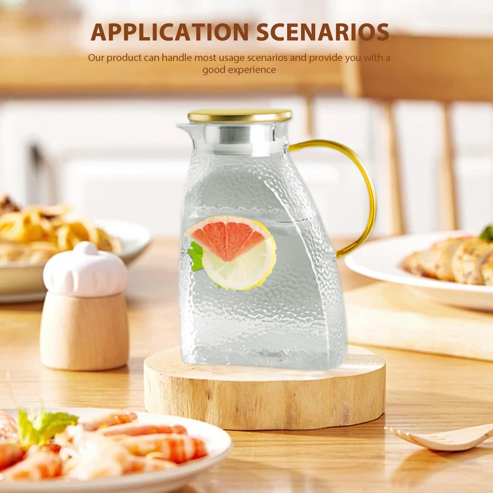 Brocca Vetro Con Coperchio Baffect , Brocca In Vetro Borosilicato Alto Con Coperchio In Acciaio Inossidabile, Caraffa