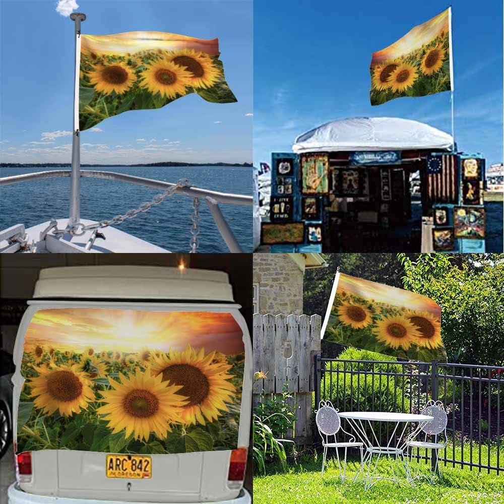 Swono Yellow Sunflower Field 3x5 Flag Evening Light Floral Flowers Summer Sunset Flag Outdoor Flag Garden Yard Outdoor Outside Decorative Flag - Image 5