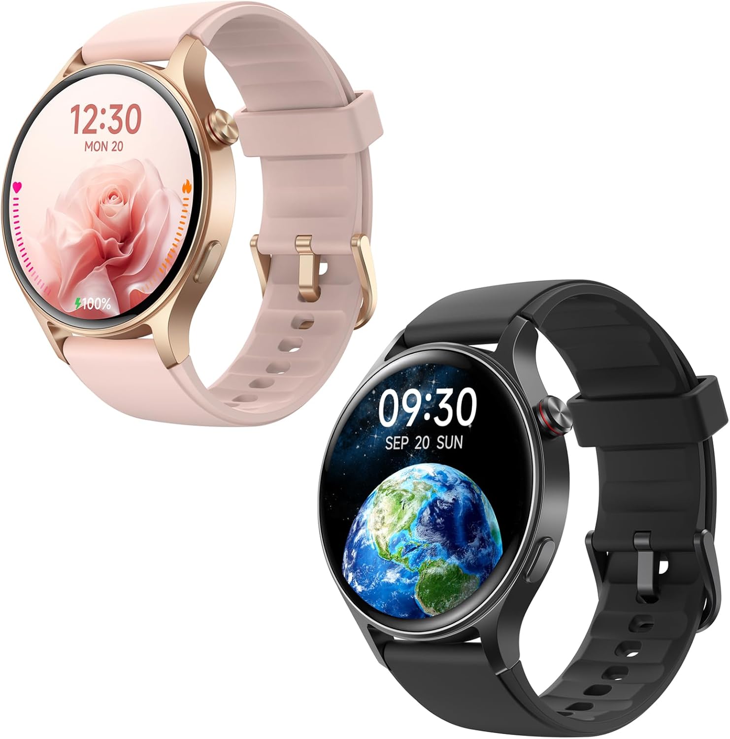 Fitpolo Smartwatches (Black with Rose Gold)