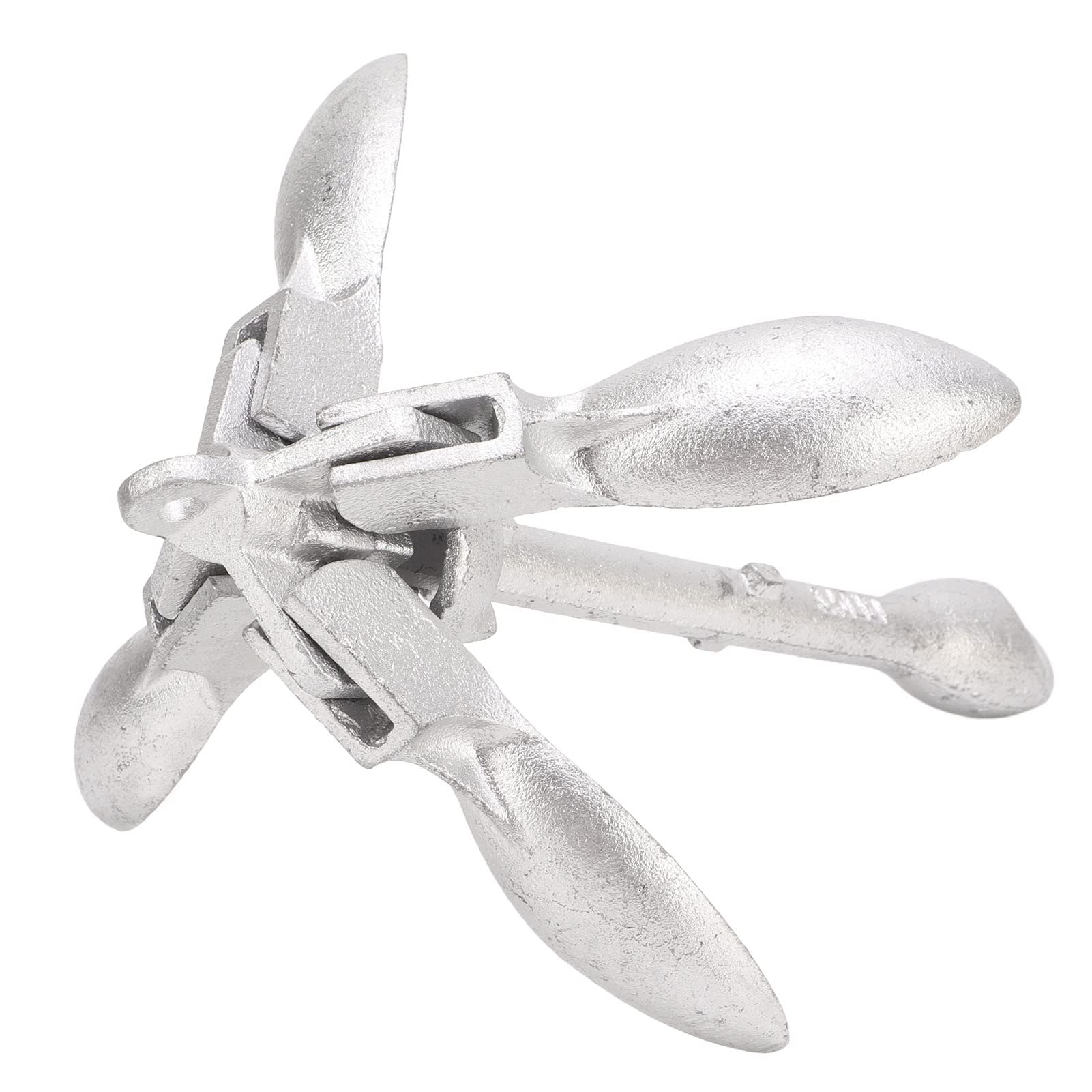 Gavigain Foldable High Carbon Steel Kayak Anchor Silver Look Anti Corrosion Four Claw Widening for Yacht