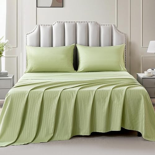 Miniatura 3 de Juego de sábanas tamaño Queen, 4 piezas para cama tamaño Queen, sábanas Queen de 16 pulgadas con bolsillo profundo, microfibra refrescante suave y