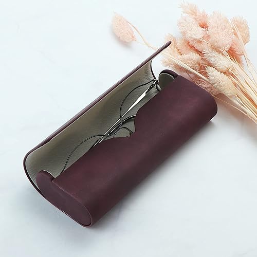 Miniatura 5 de LifeArt Estuche rígido para gafas, estuche portátil para gafas de sol para mujeres y hombres, funda de piel sintética de moda, ligera