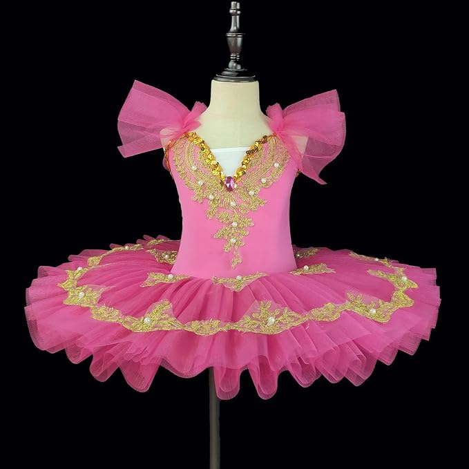 Robe Ballet Fille SYDUZAX Avec Tutu Tulle - Justaucorps Danse Classique Lac Des Cygnes Robe Princesse Gymnastique Fille 1-14 Ans
