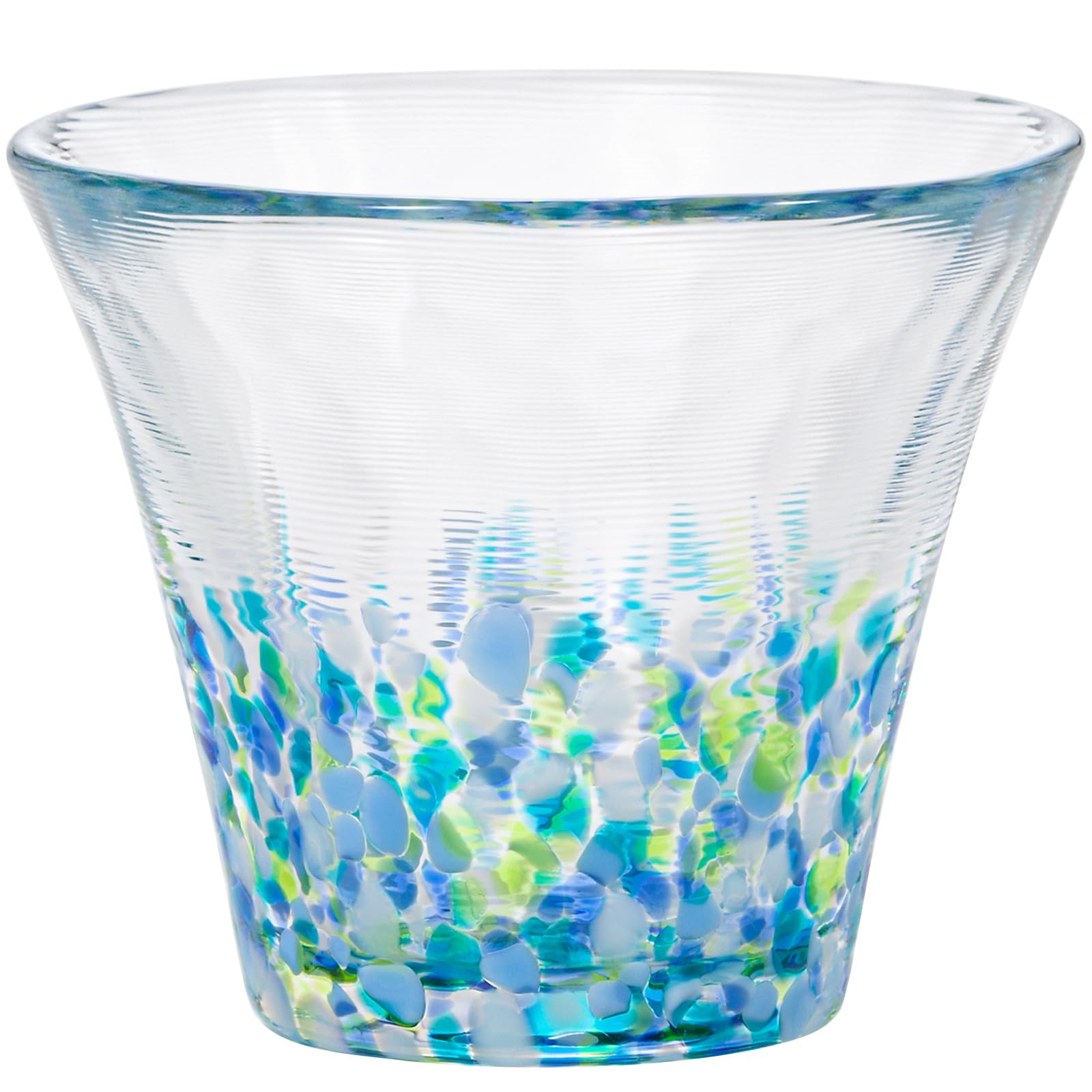 Aderia Tsugaru Vidro Sake Cup Hydrangea Guinomi 2.5oz Japan Glass