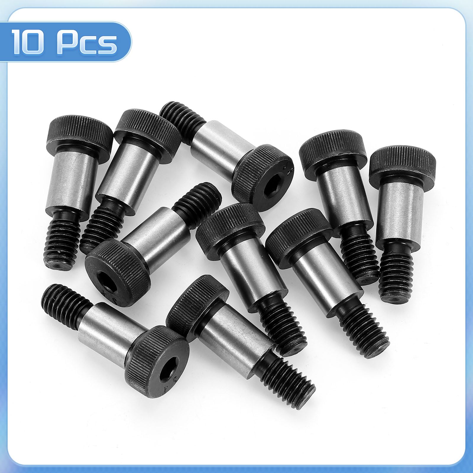 QUARKZMAN Vis À Tête Hexagonale Creuse En Acier Allié Pour Épaulement, Longueur D'Épaulement 3/4", Diamètre D'Épaulement 1/2", Filetage 3/8, 10pcs