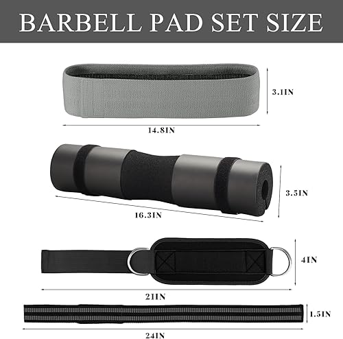 Miniatura 2 de Juego de almohadillas para pesas, 10 almohadillas para pesas para sentadillas y estocadas, con 2 correas de tobillo de entrenamiento, 2 correas de