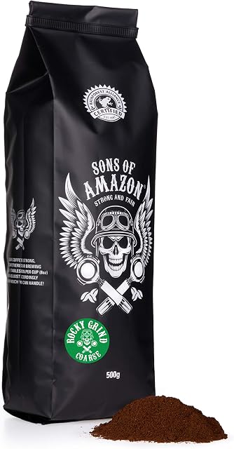 Sons of Amazon - 500g - The UK's Strongest Ground Coffee - Strong and FAIR - Rocky Grind