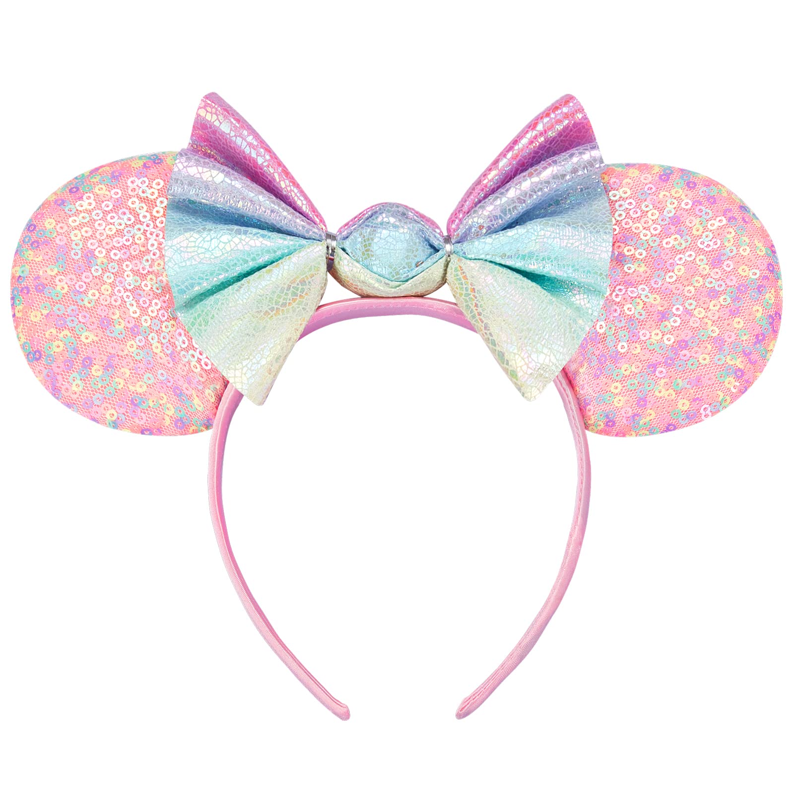 FANYITY Mouse Ears, Sequin Mouse Ears Headband for Boys Girls Women (candy)