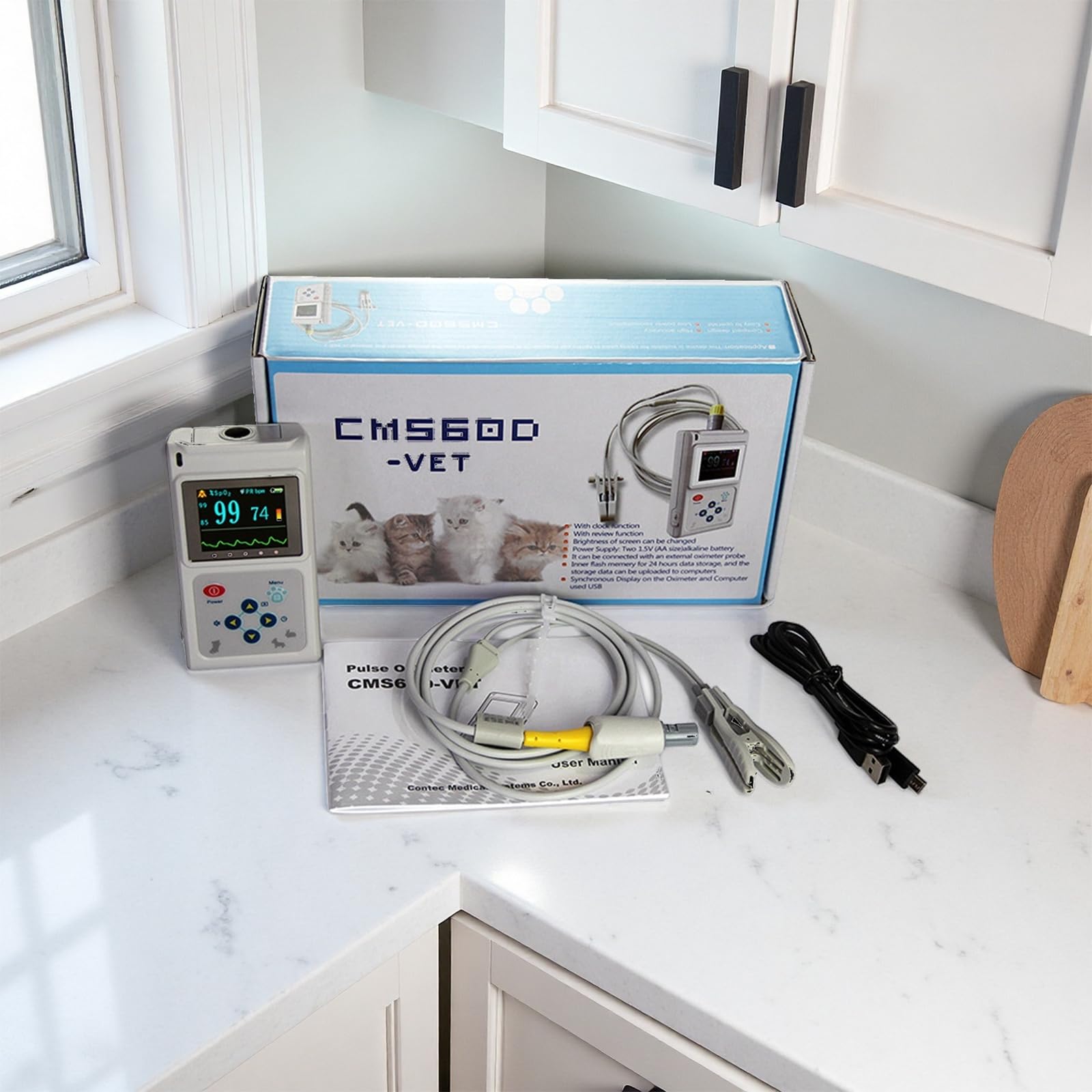 Pulsossimetro veterinario con batteria ricaricabile per SPO2 accurato e monitoraggio della frequenza cardiaca in animali domestici a casa o in clinica