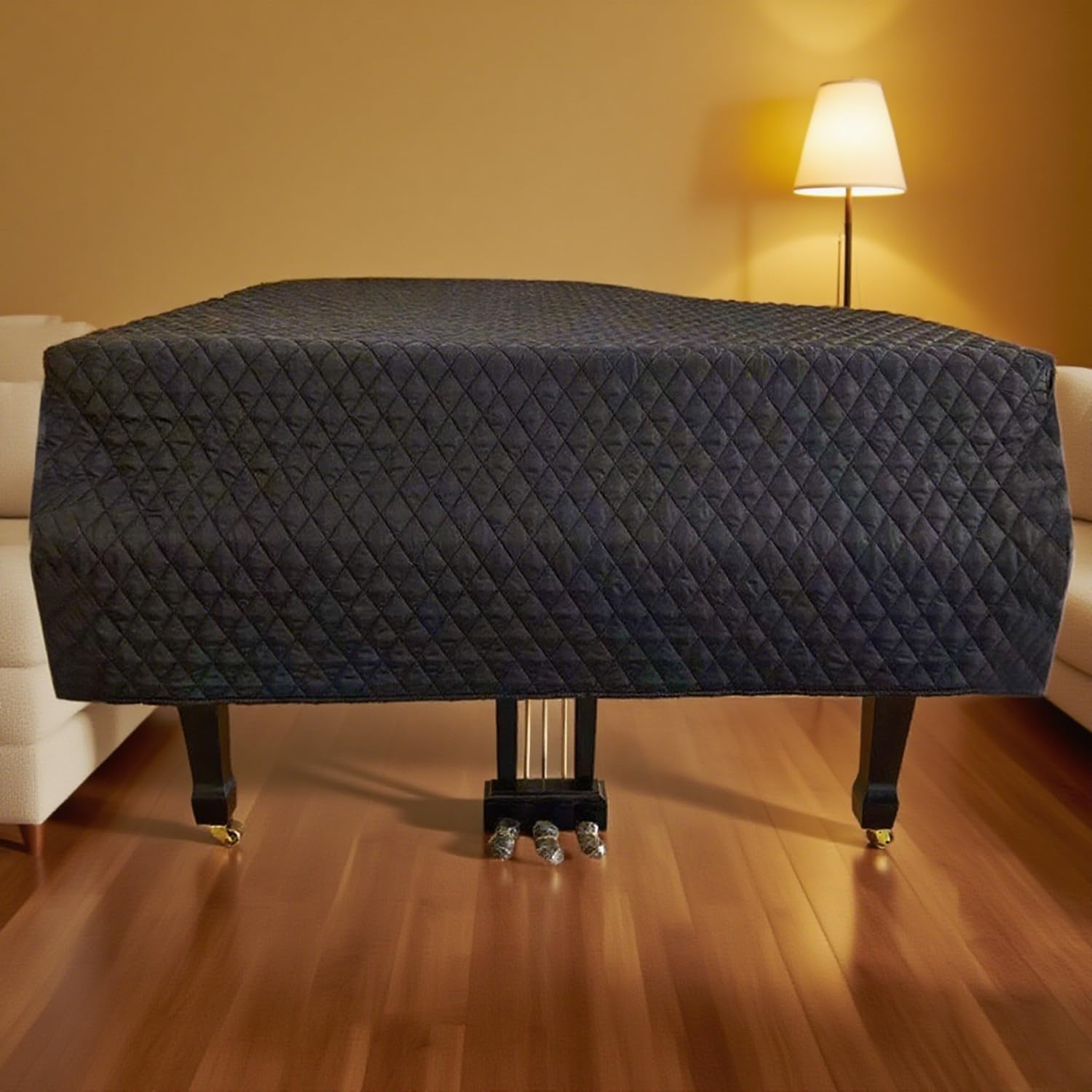 Copertura Impermeabile per Pianoforte a Coda,Fodera in Cotone Spesso,Decorazione di Accessori,Nero,160cm