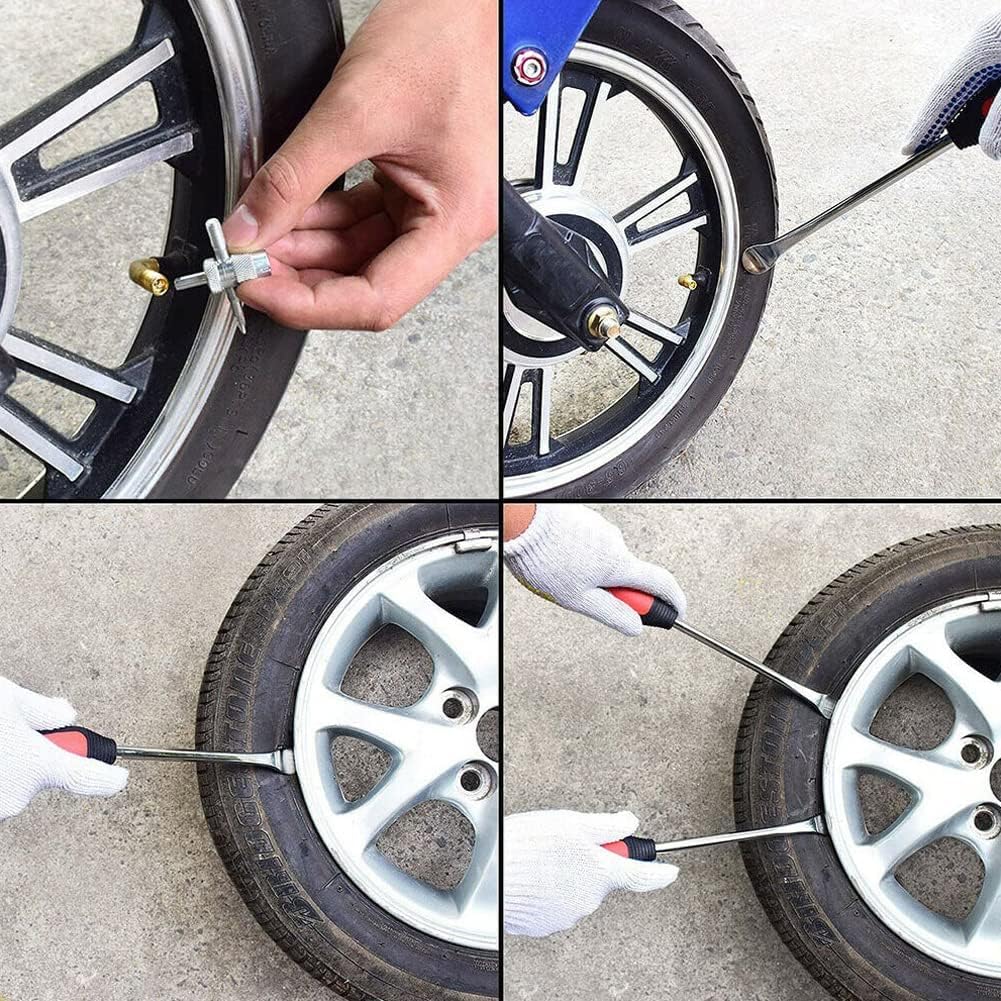 LATRAT 3 szt. łyżki do opon z dźwignią montażową, 3 sztuki, ochraniacze na felgi, nakładki na wentyle opon, do motocykli / rowerów / opon samochodowych