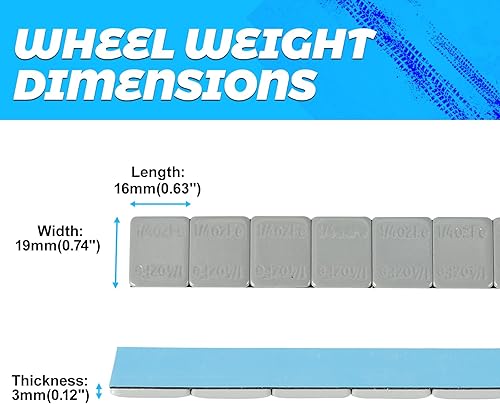 Miniatura 6 de EASYBERG Pesos de rueda de 14 onzas, parte trasera adhesiva fácil de despegar, peso de la rueda de neumáticos 36 onzascaja, 144 piezas, para