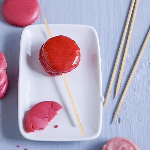 Miniatura 6 de HANSGO Brochetas de bambú natural a granel, pinchos de madera de 0.118 in y 8 pulgadas para aperitivo, frutas, cócteles, kabob, fuente de chocolate,