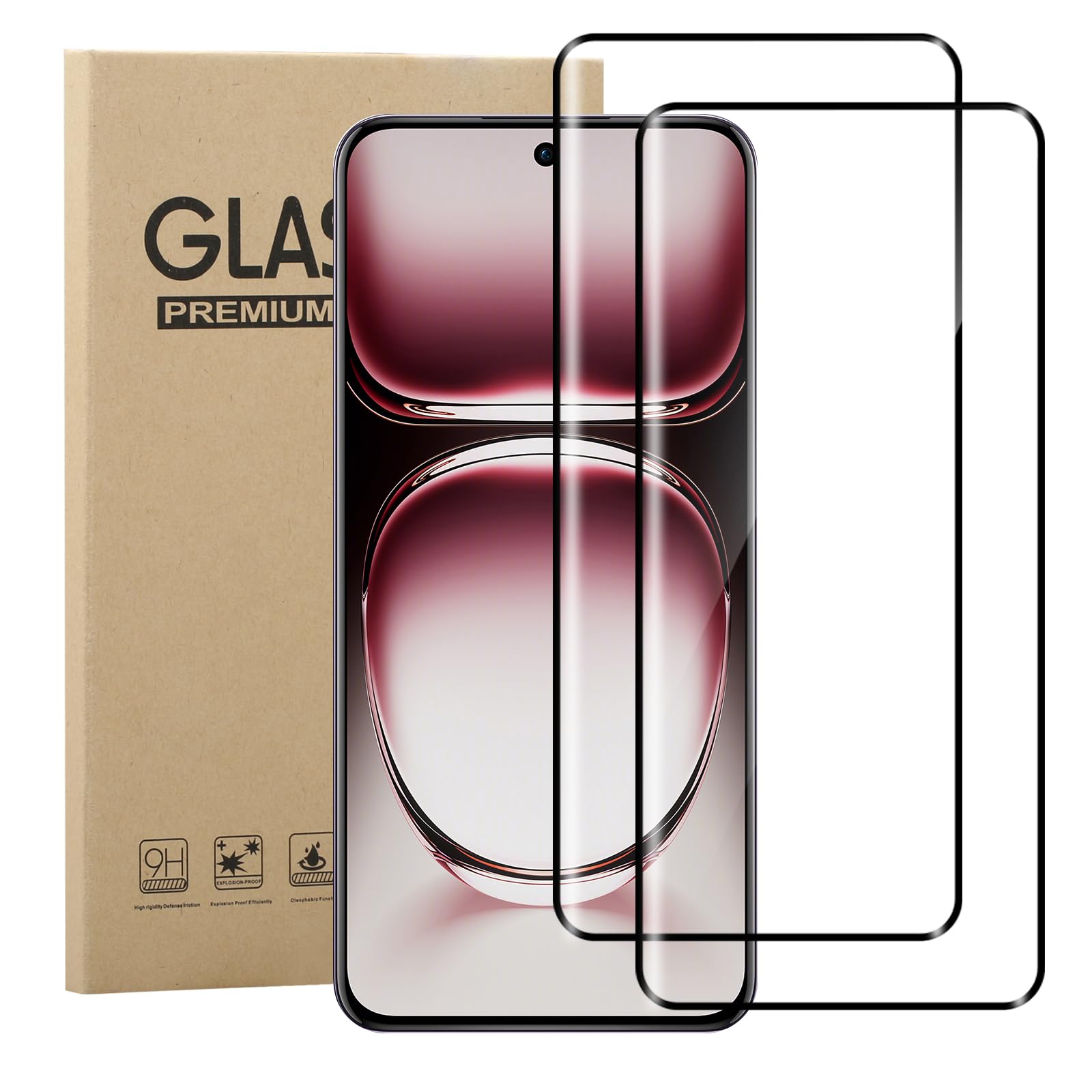 TEYYOS Cover + 2 Vetri Temperati Per Oppo Reno12 Pro 5G – Custodia Antishock TPU/PC Con Anello Supporto 360°, Blu - 3