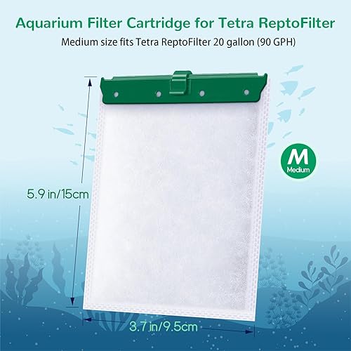 Miniatura 2 de Cartucho de filtro de acuario mediano para filtros de alimentación Tetra Whisper Bio-Bag, cartuchos de filtro de repuesto medianos para cartuchos