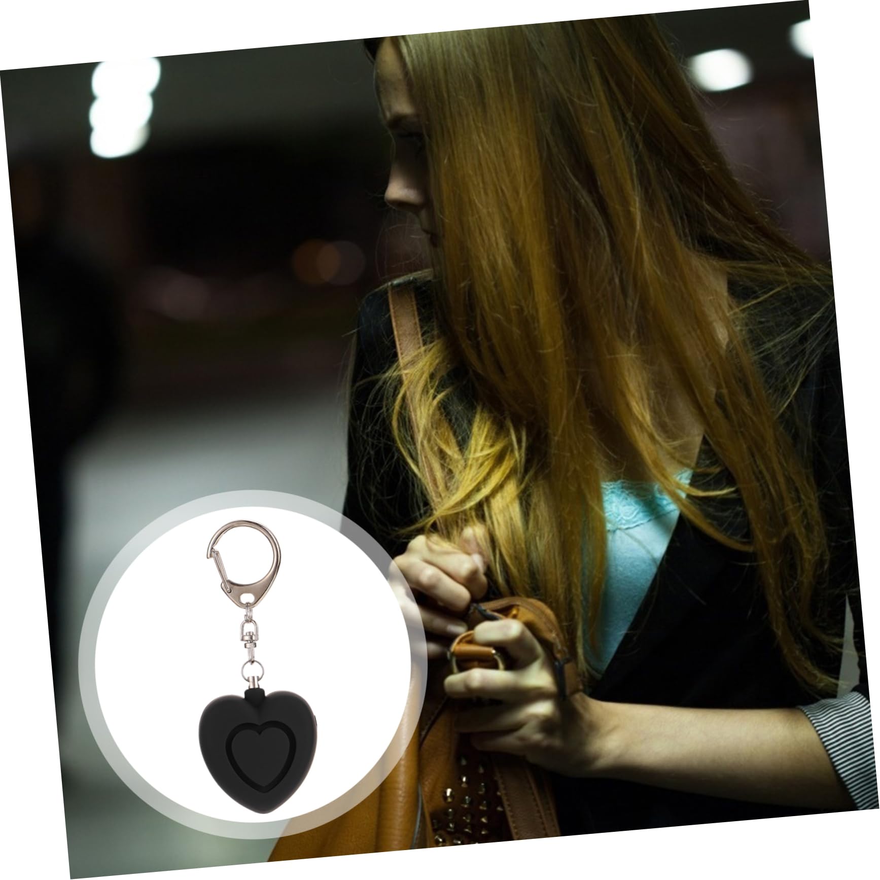 HEMOTON 4piezas Alarma Personal Forma De con Luz Led Llaveros De Seguridad para Mujeres Protección Portátil para Emergencias y Seguridad Personal