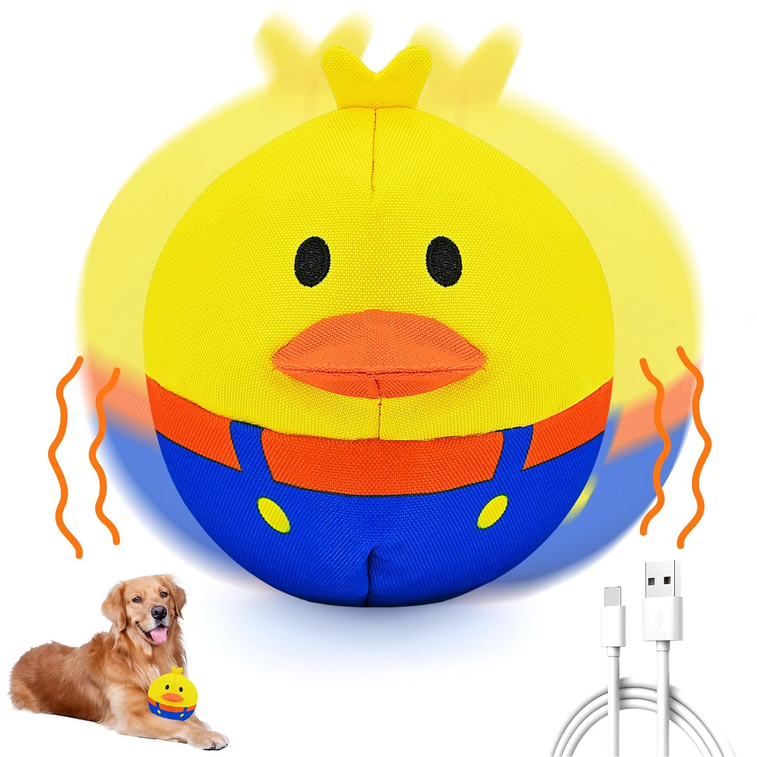 Interactive Dog Toys Responds to Barks Nudges Paws Keep Them Busy for Hours Rechargeable Hard-Wearing Oxford Fabric Self-Play