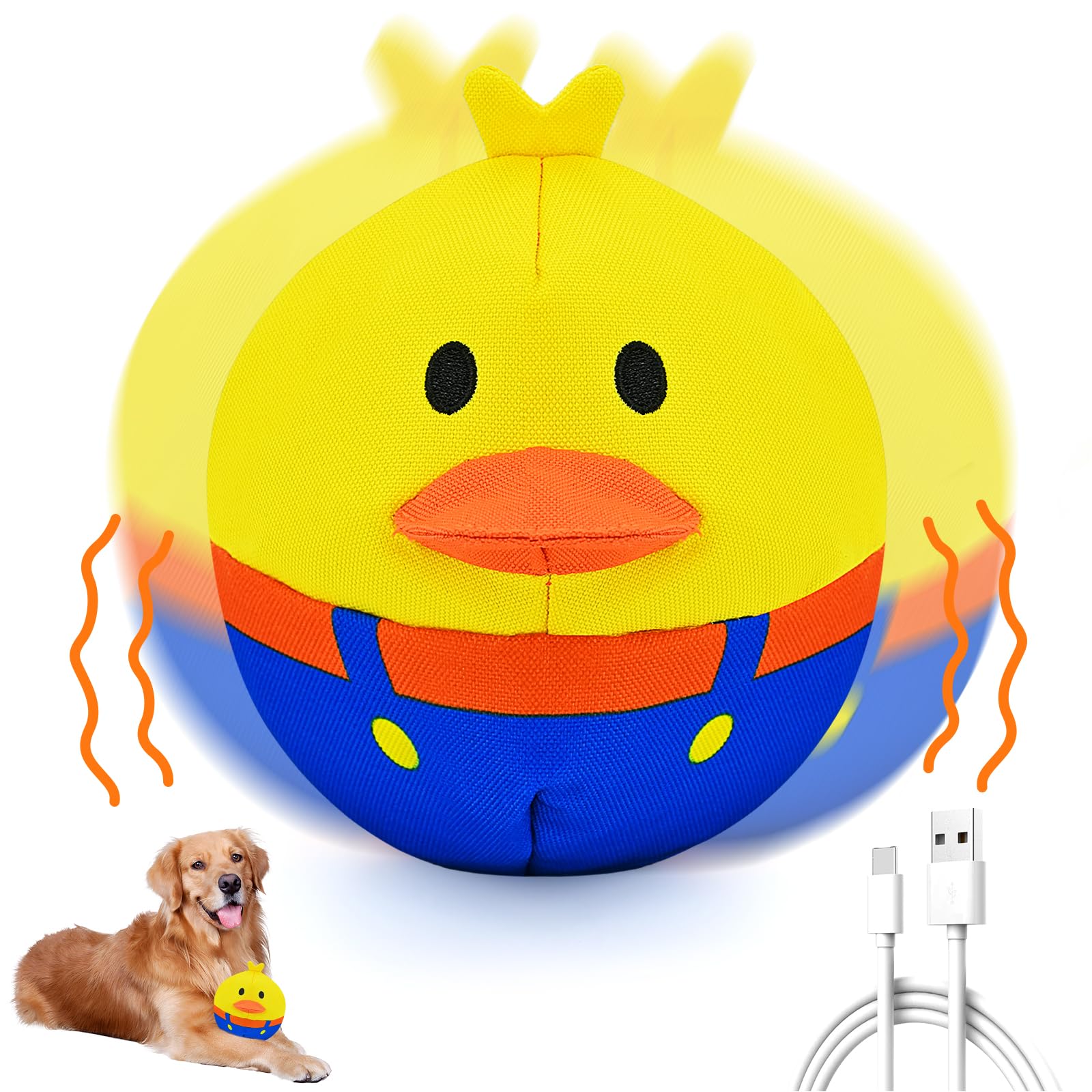 Interactive Dog Toys Responds to Barks Nudges Paws Keep Them Busy for Hours Rechargeable Hard-Wearing Oxford Fabric Self-Play