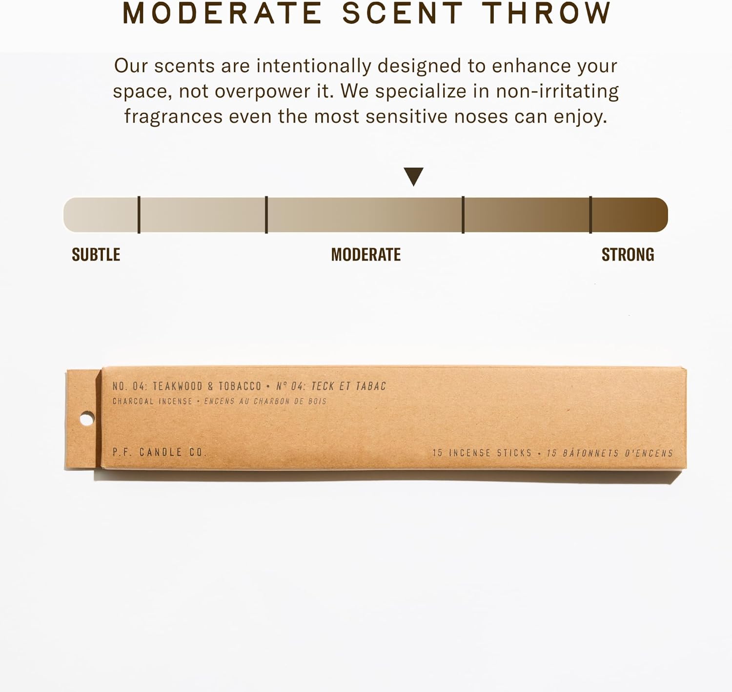P.F. Candle Co Classic Scented Charcoal Incense Sticks, 1 Hour Burn Time, Made in The U.S.A. (Teakwood & Tobacco)