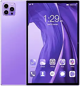 Tablet V62 10.1' FHD Android 12, MTK6797, Câmera 24MP, Bateria 8000mAh – Modelos com 6GB, 8GB, 12GB RAM e até 512GB – Sem Marca – Com Tela Full HD (Lilas, 6+128)