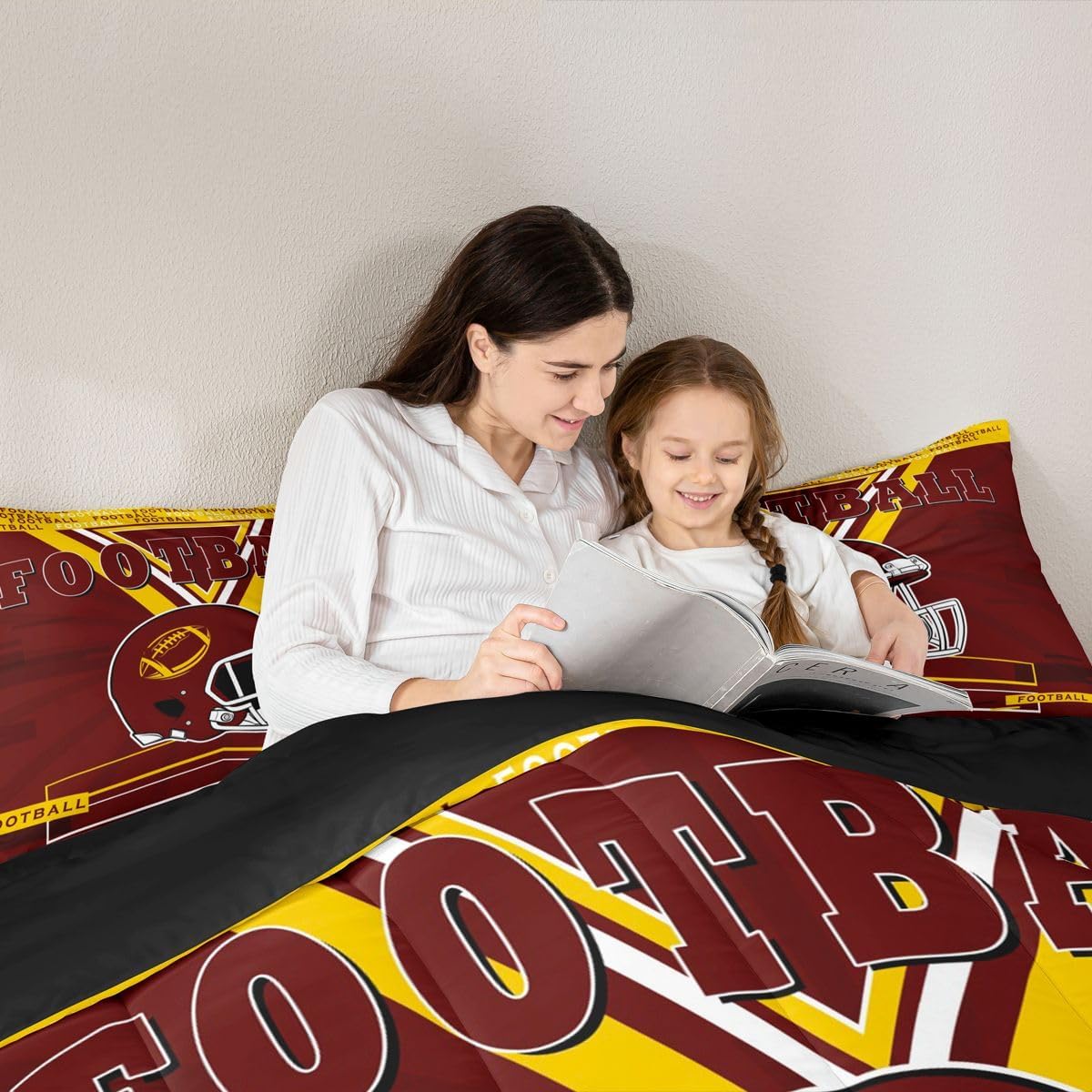 Erosebridal Football Queen Comforter Set for Kids Boys Teens, Rugby Bedding Set for Football Fan, Sports Reversible Bed Set with 2 Pillowcases Warm - Image 5