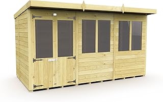 Total Sheds 12x6 Pent Summer House Double Doo...,