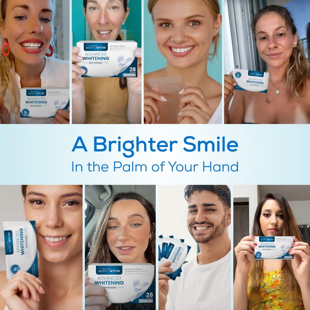 Venus Visage Teeth Whitening Strips 28 Strips (14 Pack), Professional Effects, Dental Kits, Teeth Whitening Strip Kit, Reduced Sensitivity White Strips for Teeth Whitening, Whitening Strips Kit (Mint) : Beauty & Personal Care