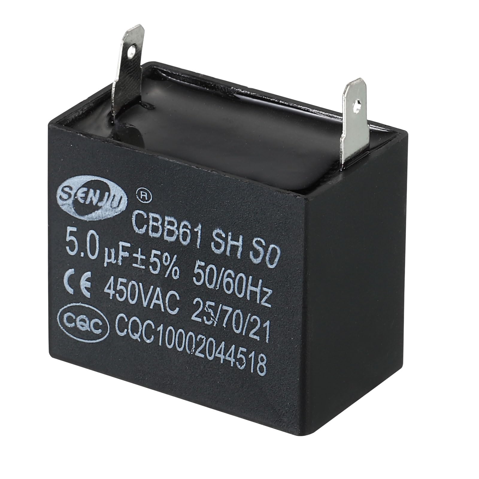 PATIKIL CBB61 Soffitto Ventilatore Condensatore, 5Pz 5uF 450V AC 50/60HZ Singolo Inserto con 2pins per Climatizzatore Ventilatore Motore Stella Condensatore Marce 38 x 36 x 32mm
