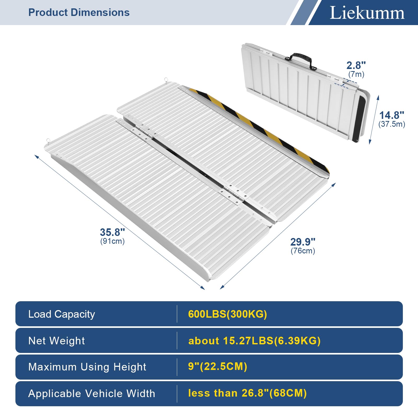 3 Way Ramp Snapklik.com : Portable Wheelchair Ramp, 3FT Wheelchair Ramp, Aluminum ...
