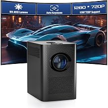 S30 1280*720P Bluetooth Mini Projector, Android 7.1 HD Portable Outdoor Movie Projector, Compatible with Smartphones/Laptop/USB for Home, Bedroom, Outdoor Use Black