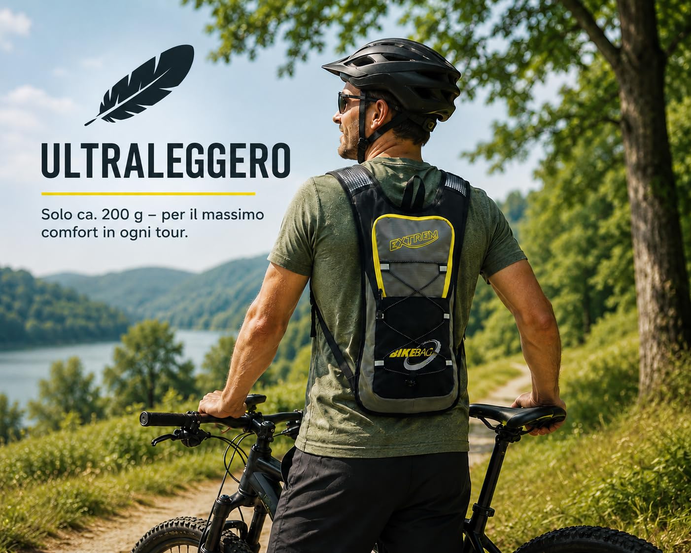 BAG STREET Zaino Bici Ultraleggero 230 g – Zaino Trekking ed Escursionismo con Cinghia Pettorale Regolabile per Outdoor e Sport – 5 Litri