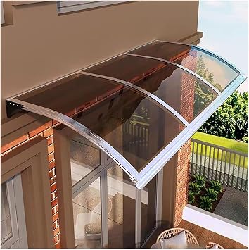 Door Canopy Outdoor,Window Awnings Exterior, Aluminum Alloy Bracket, Sun-Proof, Rain-Proof and Snow-Proof.45 * 180cm/17.7 * 71in